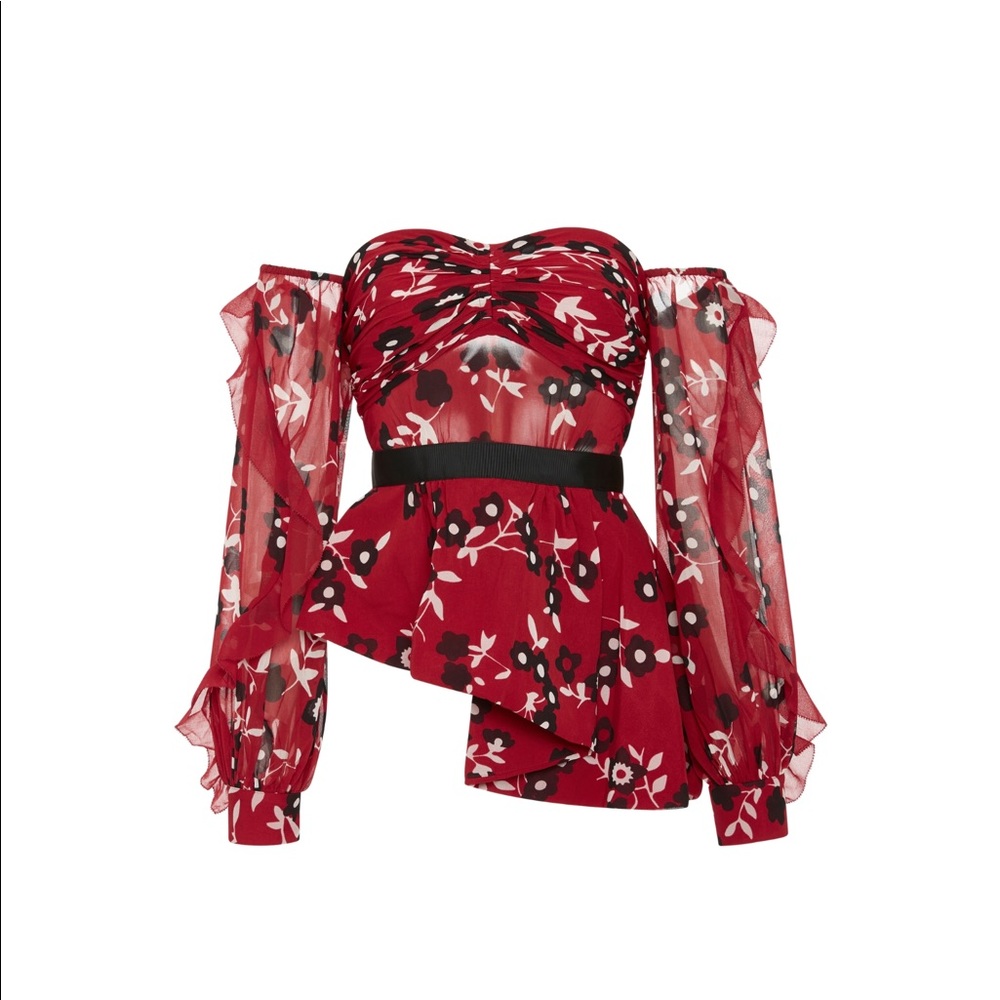 SELF-PORTRAIT NEW with TAG. Floral peplum top.